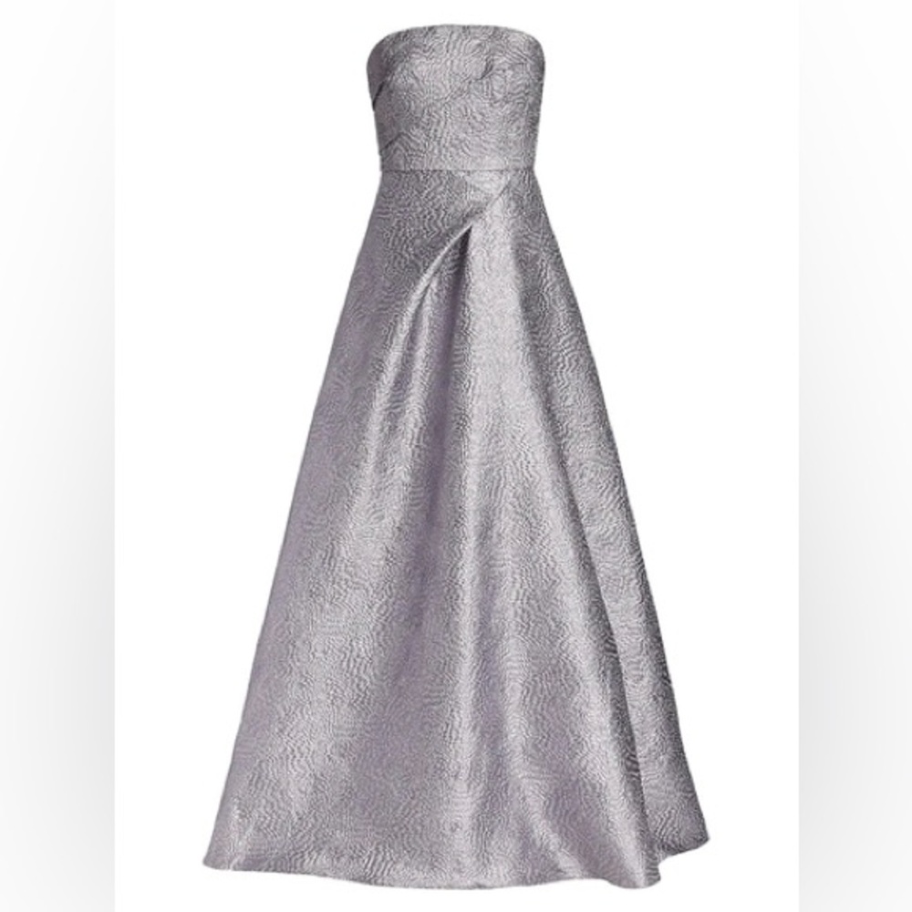Rene Ruiz Collection Strapless a-line silver gown Maxi Dress